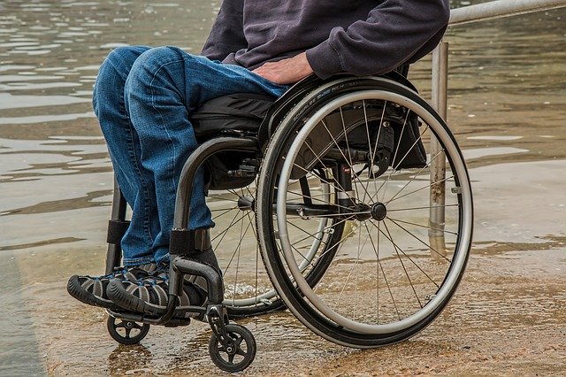 Disabled man in wheelchair